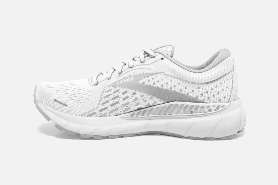 Brooks Running Shoes - Adrenaline GTS 21 Road Womens - White/Grey - XIK-840257